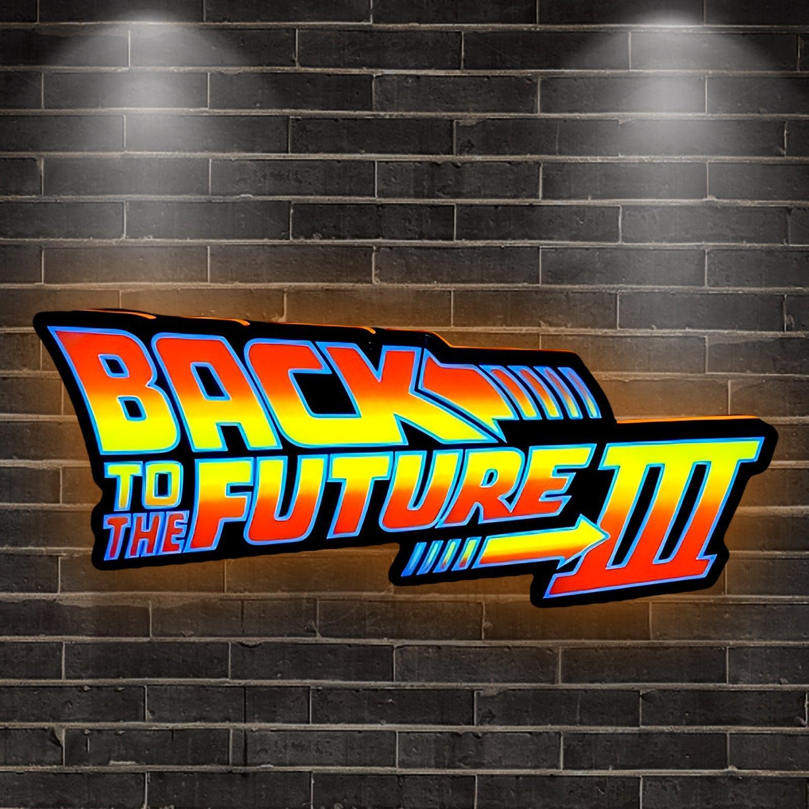 Back To The Future Logo LED Lightbox 3D Print Decortion Night Lights Illuminated Gaming Room FYLZGO Signs