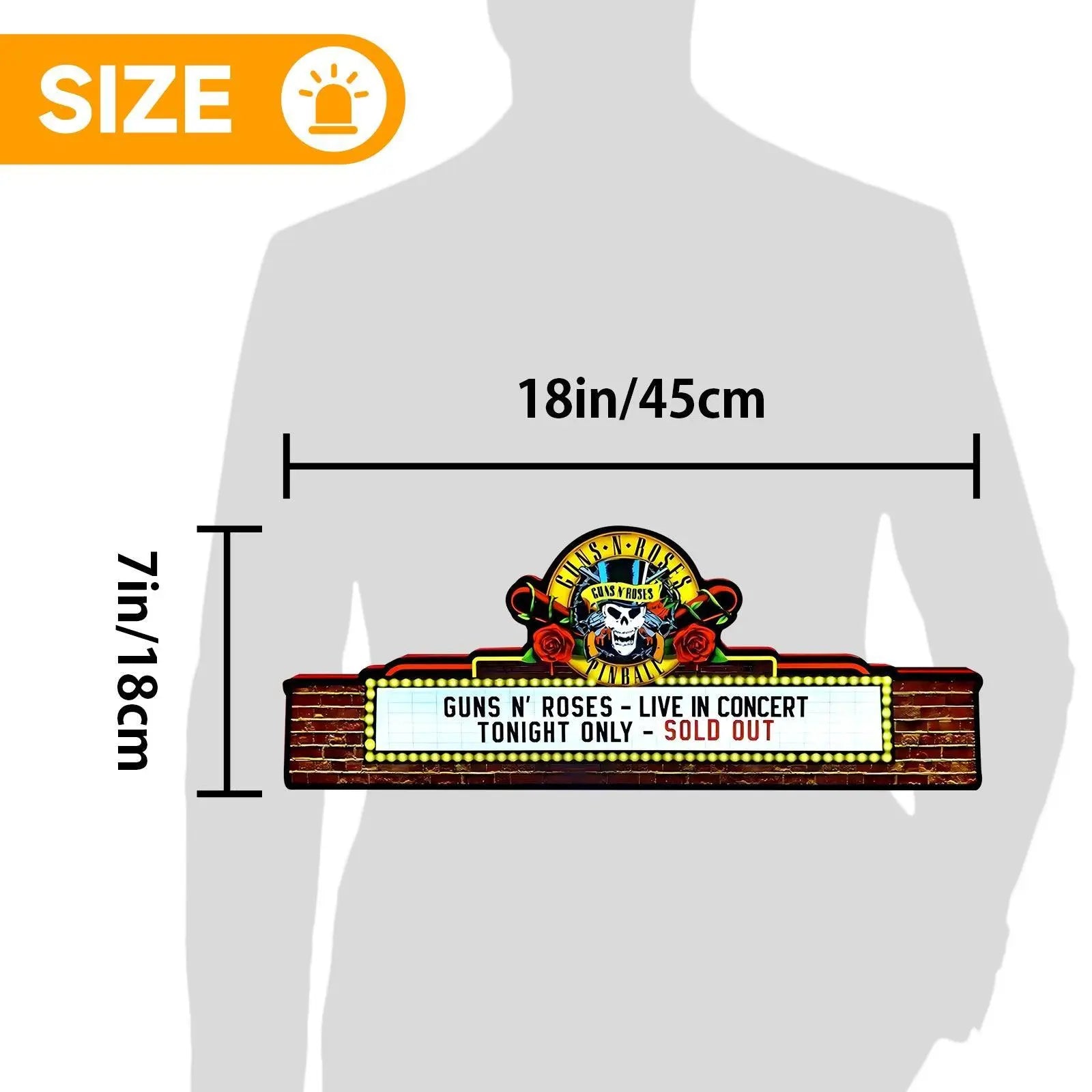 Guns Roses Pinball Topper LED Lightbox Lightbox Rock Your Game FYLZGO Signs