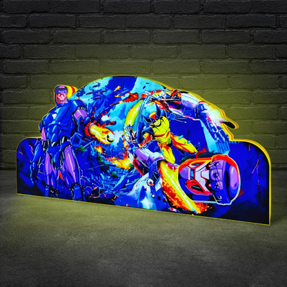 X-Men Pinball Topper 3D Pinted Lightbox, Wolverine vs. Sentinel LED Lightbox, For X-Men Pinball Arcade Game Fans, Game Rooom Decor FYLZGO Signs