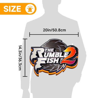 Fish Rumble II 3D Printed LED Lightbox for Gaming Room Decor FYLZGO Signs