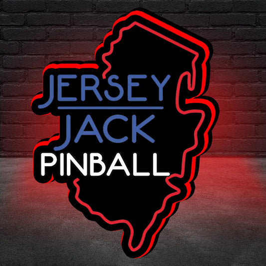 Jersey Jack Pinball Logo Pin-Sign 3D Printed LED Lightbox Game Lightbox Logo 3D LED Light Box Retro Mega Drive Logo LED Lightbox Arcade Games Lightbox NEOUNIK Signs