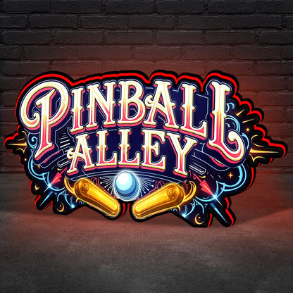 Pinball Alley Pinball Topper 3D Printed Lightbox, Arcade Pinball Machine Accessory for Pinball Arcade Machine Fans, USB Dimmeable FYLZGO Signs