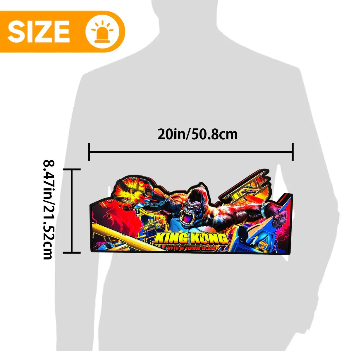 King Kong Pinball Topper for  Pinball Machine, 3D Printed Lightbox USB Powered & Full Dimmable FYLZGO Signs