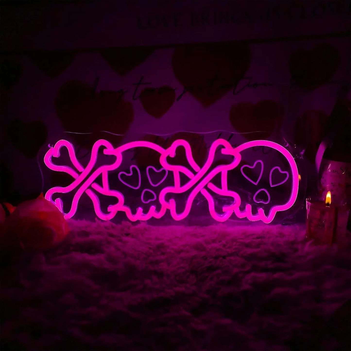 XOXO Valentines Day Neon Sign Heart USB Powered LED Neon Light for Room Wall Decor FYLZGO Signs