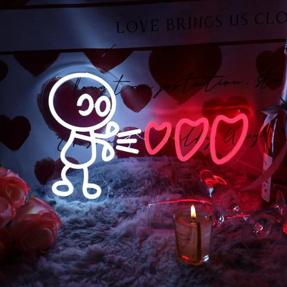 XOXO Valentines Day Neon Sign Heart USB Powered LED Neon Light for Room Wall Decor FYLZGO Signs
