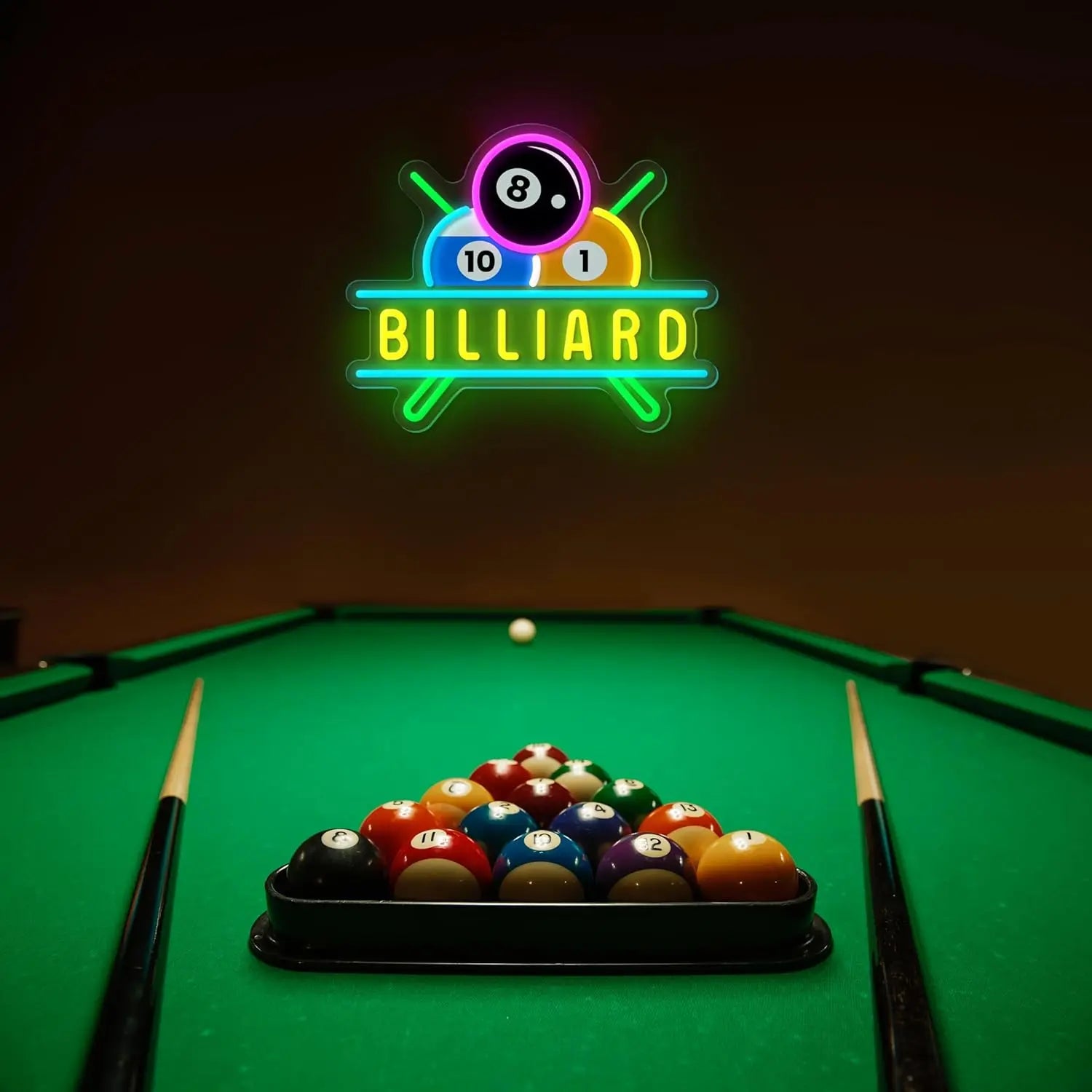 Billiards Neon Sign for Wall Decor Dimmable Billiards Neon Lights for Game Room Party Pub Bar Billiard Club Bedroom Man Cave Decor Billiards Lovers Gift FYLZGO