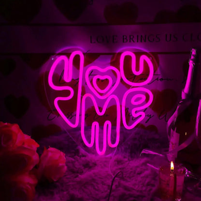 XOXO Valentines Day Neon Sign Heart USB Powered LED Neon Light for Room Wall Decor FYLZGO Signs