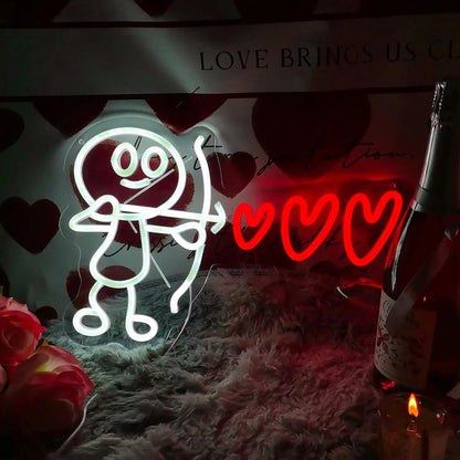 XOXO Valentines Day Neon Sign Heart USB Powered LED Neon Light for Room Wall Decor FYLZGO Signs