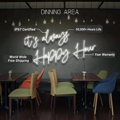 It's Always Happy Hour Neon Sign LED Sign Club