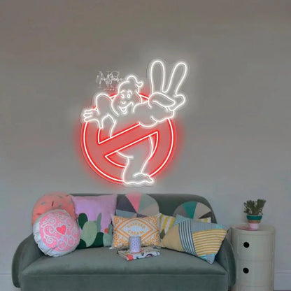 GHOSTBUSTERS 80s logo ghost, LED Neon Sign, Custom Neon, Neon Light FYLZGO Signs