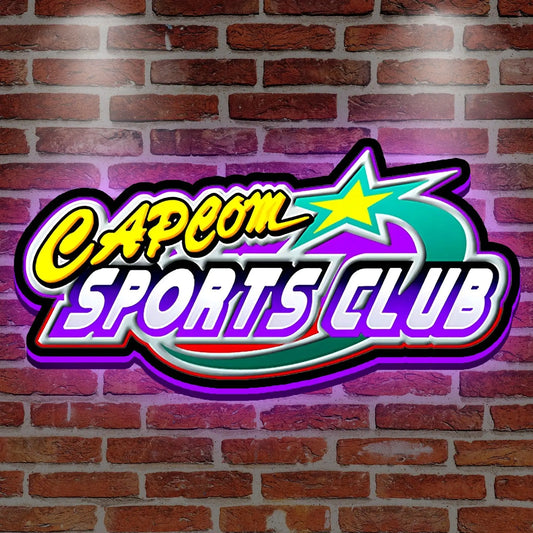 Capcom Sport Club 3D Printed LED Lightbox for Gaming Room Decor FYLZGO Signs