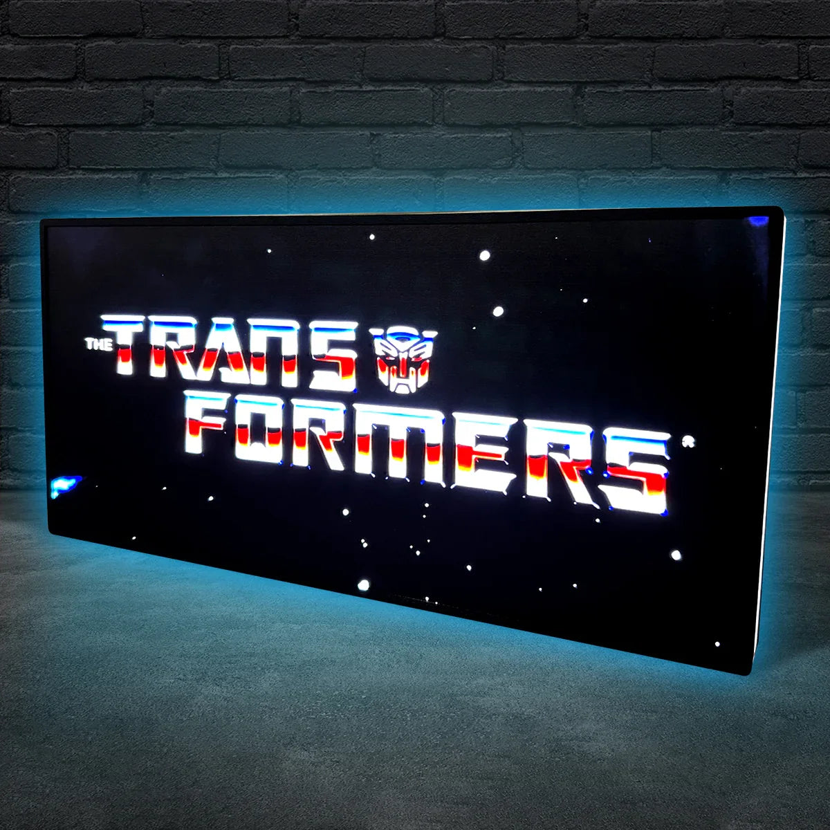 Transformers retro 3D printed LED light box logo wall art decorative fan cave FYLZGO Signs