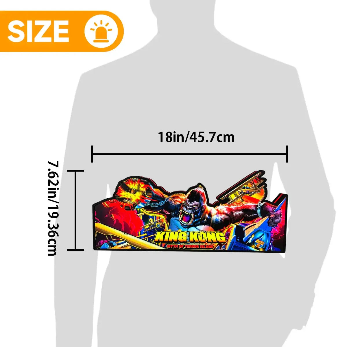 King Kong Pinball Topper for  Pinball Machine, 3D Printed Lightbox USB Powered & Full Dimmable FYLZGO Signs