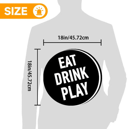 Eat Drink Play 3D Printed Lightbox Lamp Light, Logo 3D Printed Lightbox FYLZGO Signs