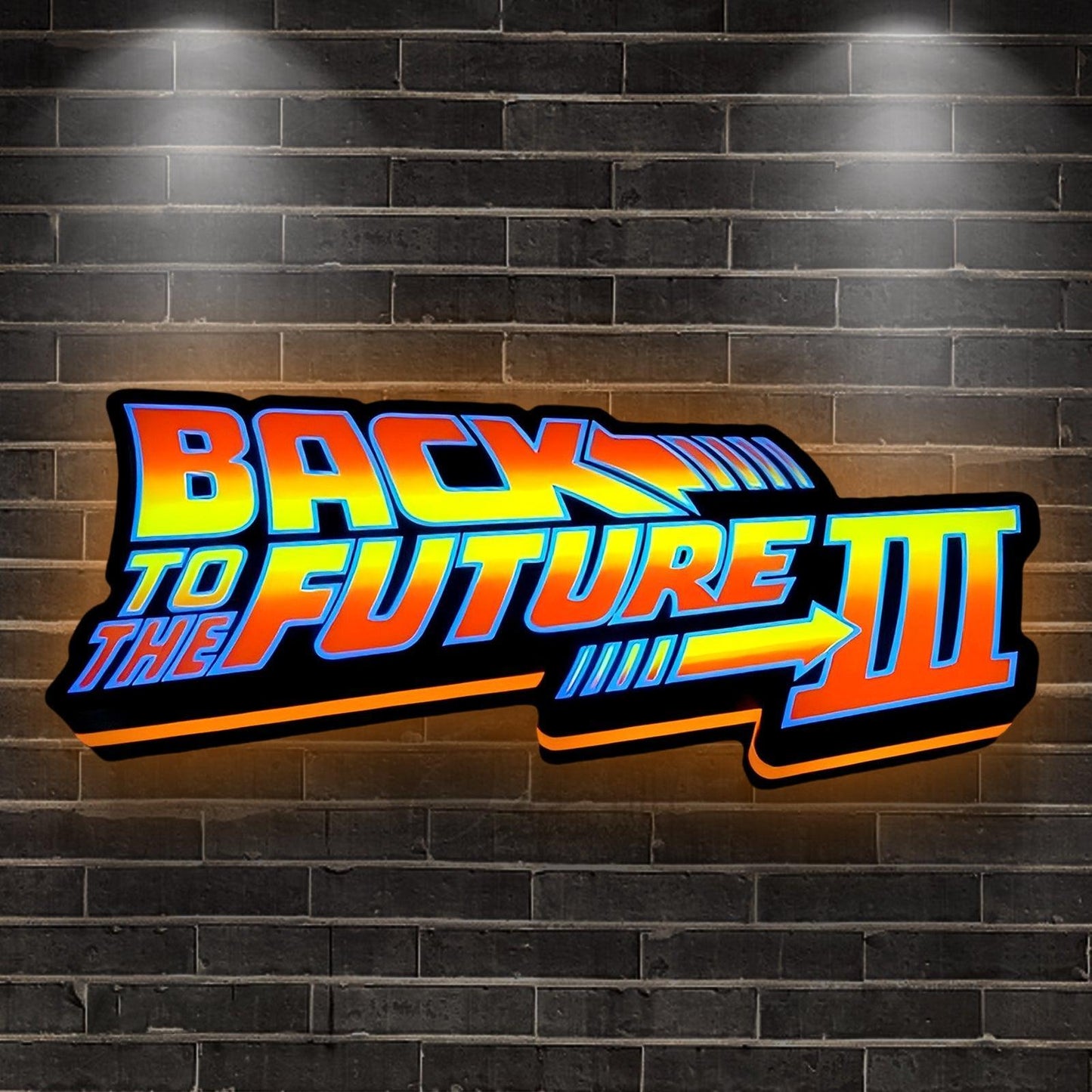 Back To The Future Logo LED Lightbox 3D Print Decortion Night Lights Illuminated Gaming Room FYLZGO Signs