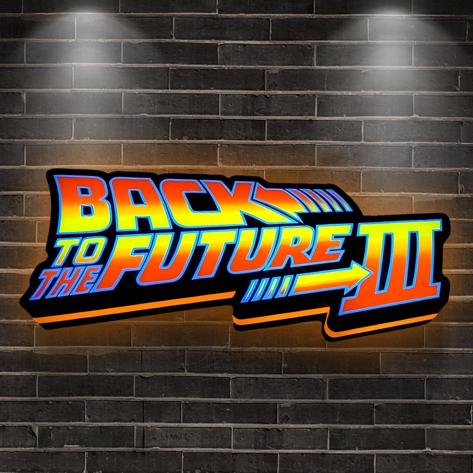 Back To The Future Logo LED Lightbox 3D Print Decortion Night Lights Illuminated Gaming Room FYLZGO Signs