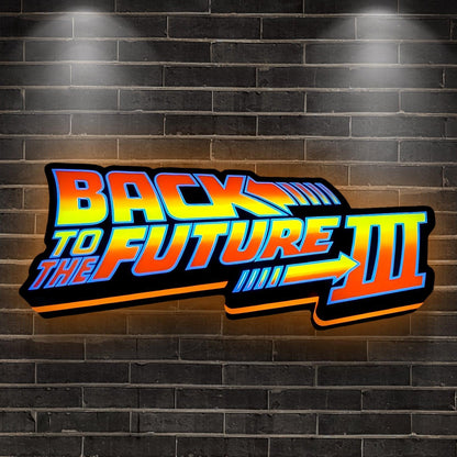 Back To The Future Logo LED Lightbox 3D Print Decortion Night Lights Illuminated Gaming Room FYLZGO Signs