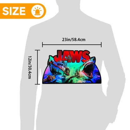 Jaws Pinball Topper, Designed for Stern Jaws Pinball 3D printed lightbox housing with RED Halo effects, LED, Dimmable, and USB powered FYLZGO Signs