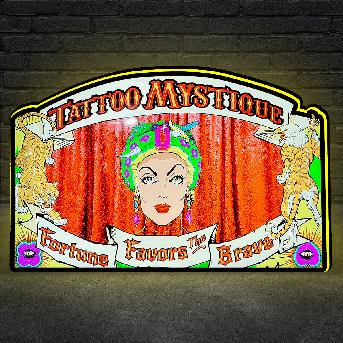 TATTOO MYSTIQUE Pinball Topper for Pinball Machine, 3D Printed Lightbox USB Powered & Full Dimmable NEOUNIK Signs
