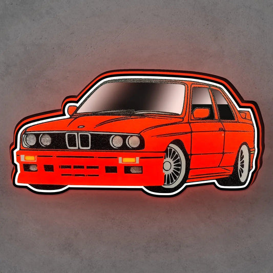 BMW E30 multicolor 3d printed lightbox FYLZGO Signs