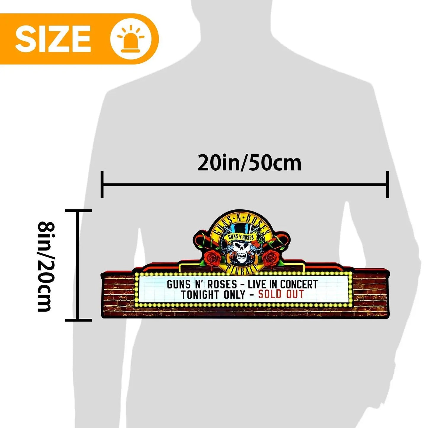 Guns Roses Pinball Topper LED Lightbox Lightbox Rock Your Game FYLZGO Signs