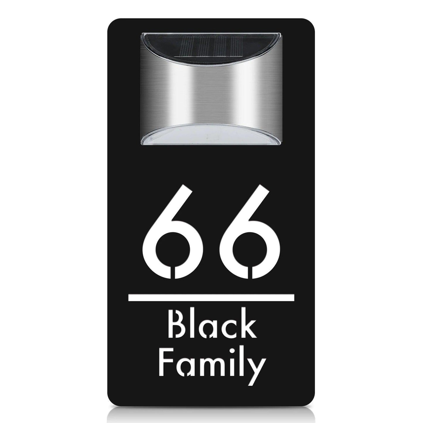 Personalized Solar House Sign LED Light Acrylic Plate Customized Address Plaque FYLZGO Custom