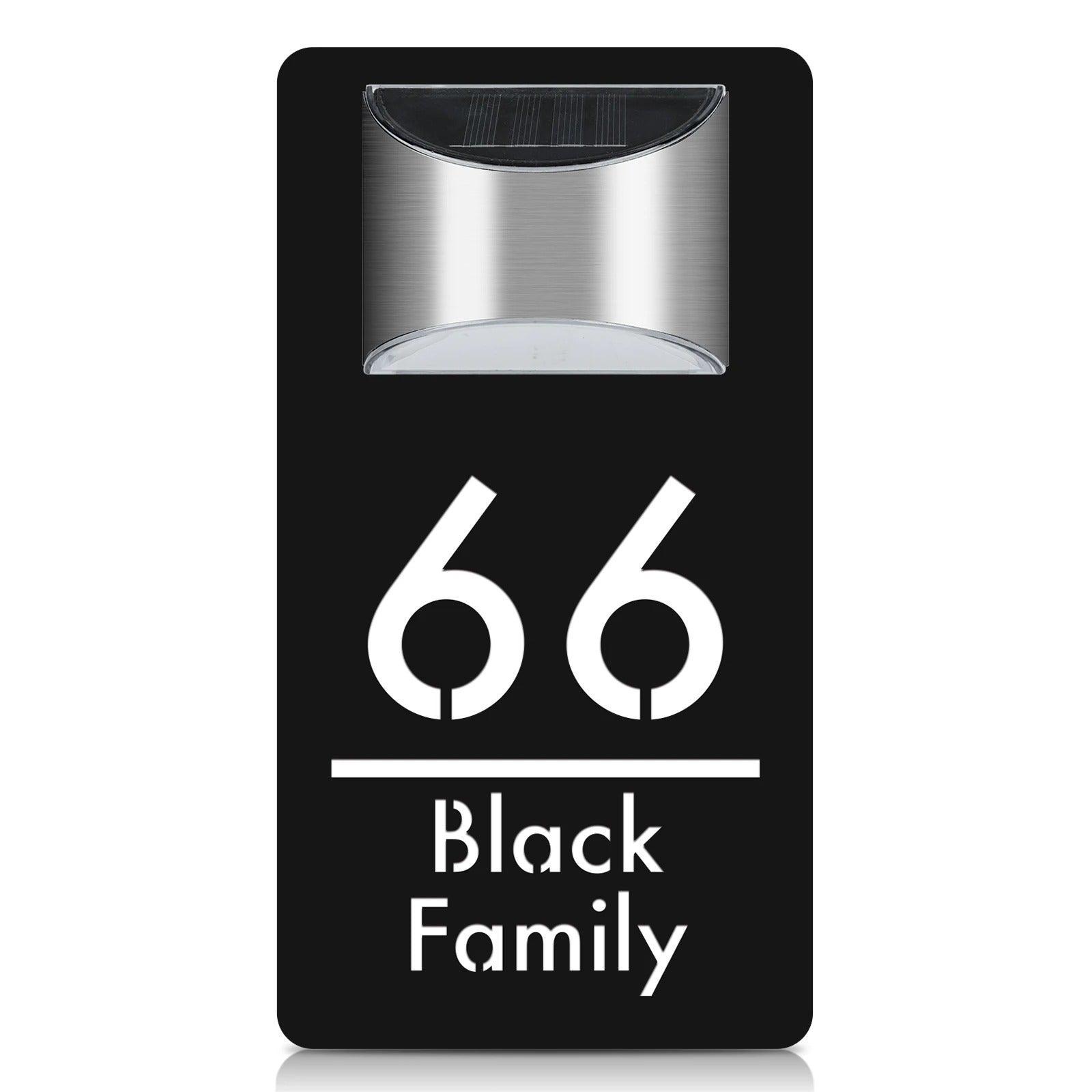 Personalized Solar House Sign LED Light Acrylic Plate Customized Address Plaque FYLZGO Custom