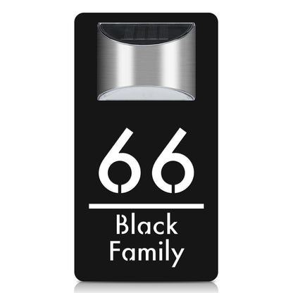 Personalized Solar House Sign LED Light Acrylic Plate Customized Address Plaque FYLZGO Custom