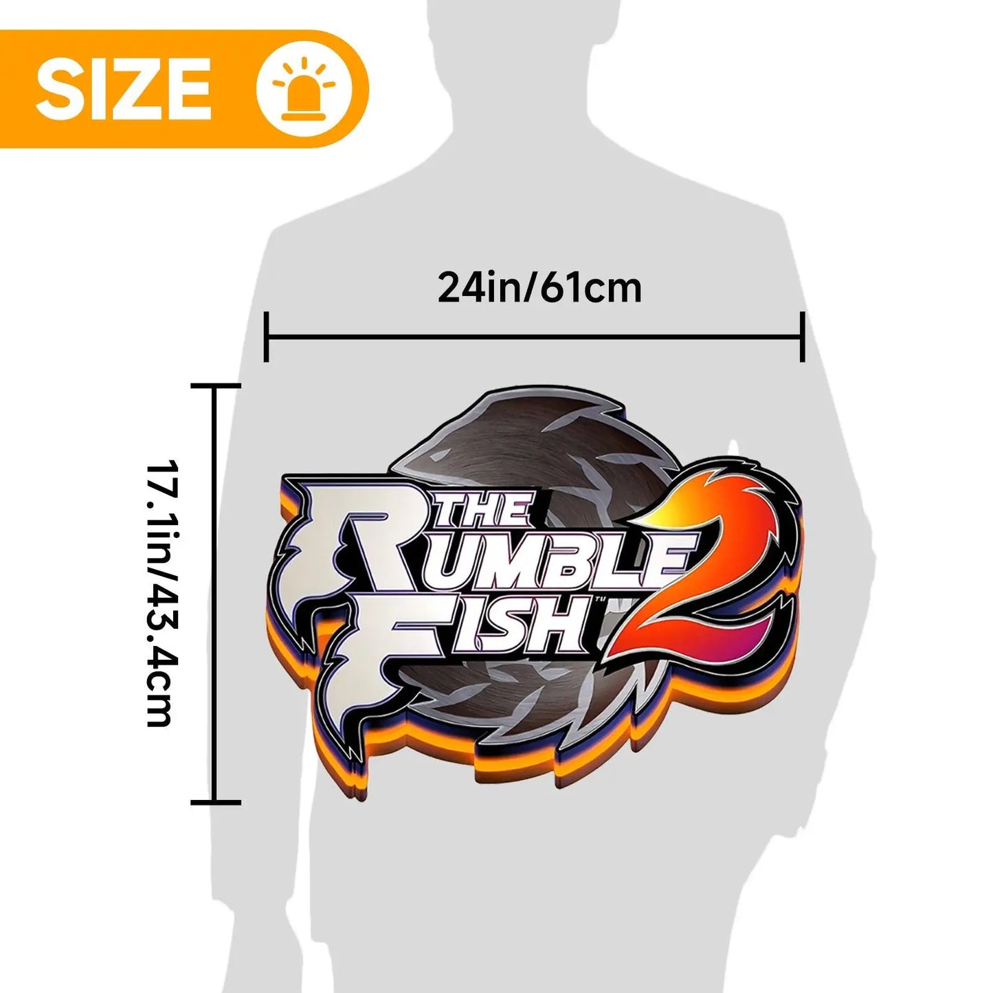 Fish Rumble II 3D Printed LED Lightbox for Gaming Room Decor FYLZGO Signs