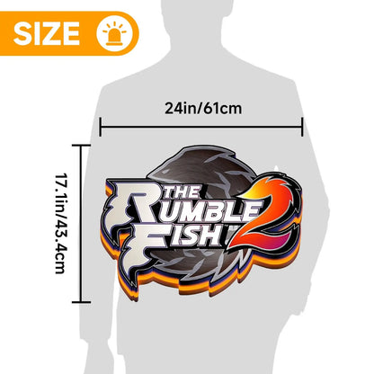 Fish Rumble II 3D Printed LED Lightbox for Gaming Room Decor FYLZGO Signs