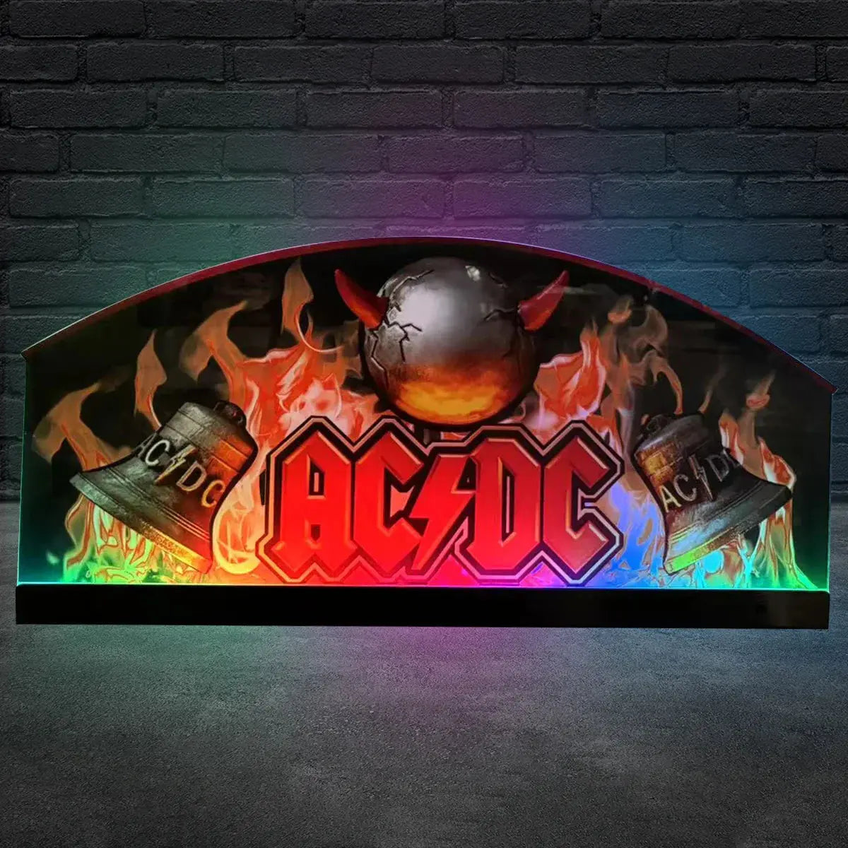 AC/DC Topper With Horns and Two Bells 3D Acrylic LED Topper, For  Pinball Mahine, Pinball Topper FYLZGO Signs
