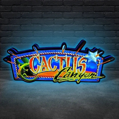 Cactus Canyon Remake Pinball Topper, Video Game Machine LED Lightbox , Pinball Arcade Decor,  Special Edition Topper for CGC Pinball Machine FYLZGO Signs