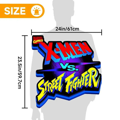 X-MAN VS Street Fight Marvel 3D Printed LED Lightbox for Gaming Room Decor FYLZGO Signs