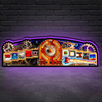 New Arrival Rush Pinball Topper  Led Lightbox, USB plug Dimmer, Pinball Arcade Decor, Perfect for Game Room or Pinball Machine FYLZGO Signs