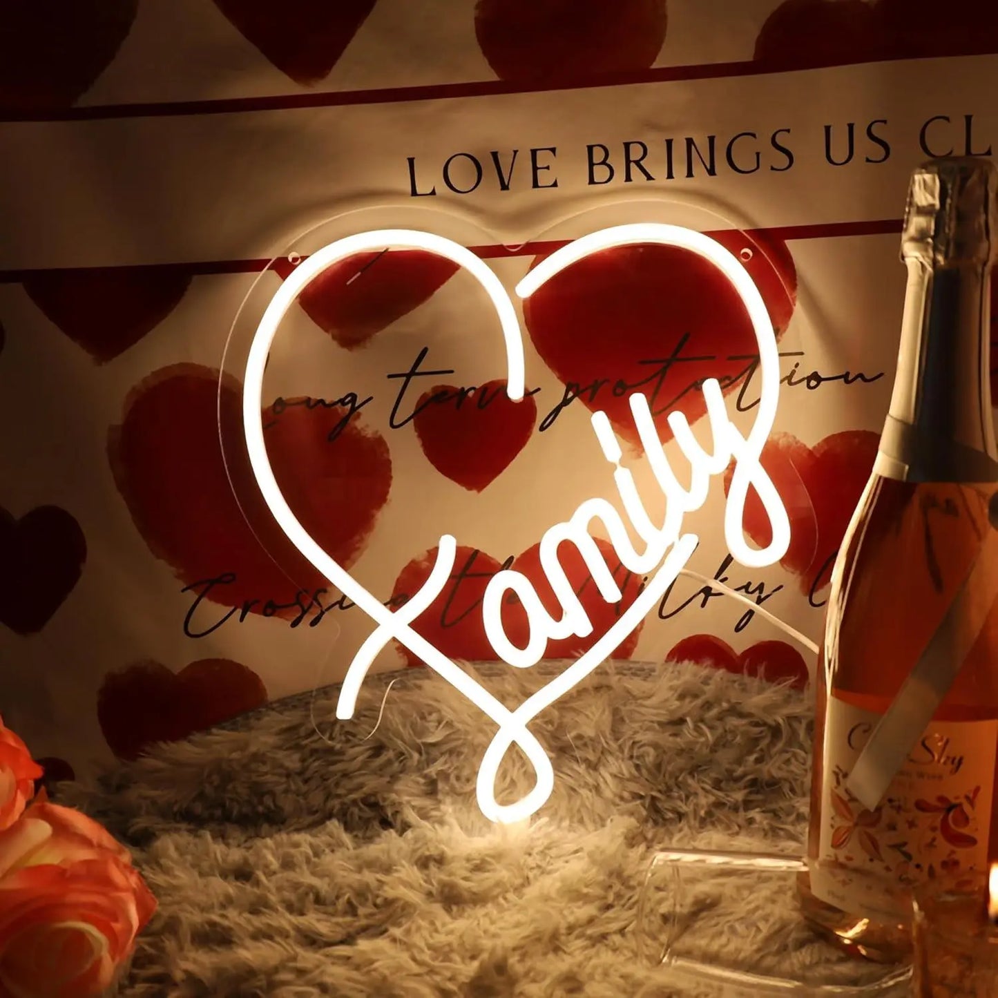 XOXO Valentines Day Neon Sign Heart USB Powered LED Neon Light for Room Wall Decor FYLZGO Signs