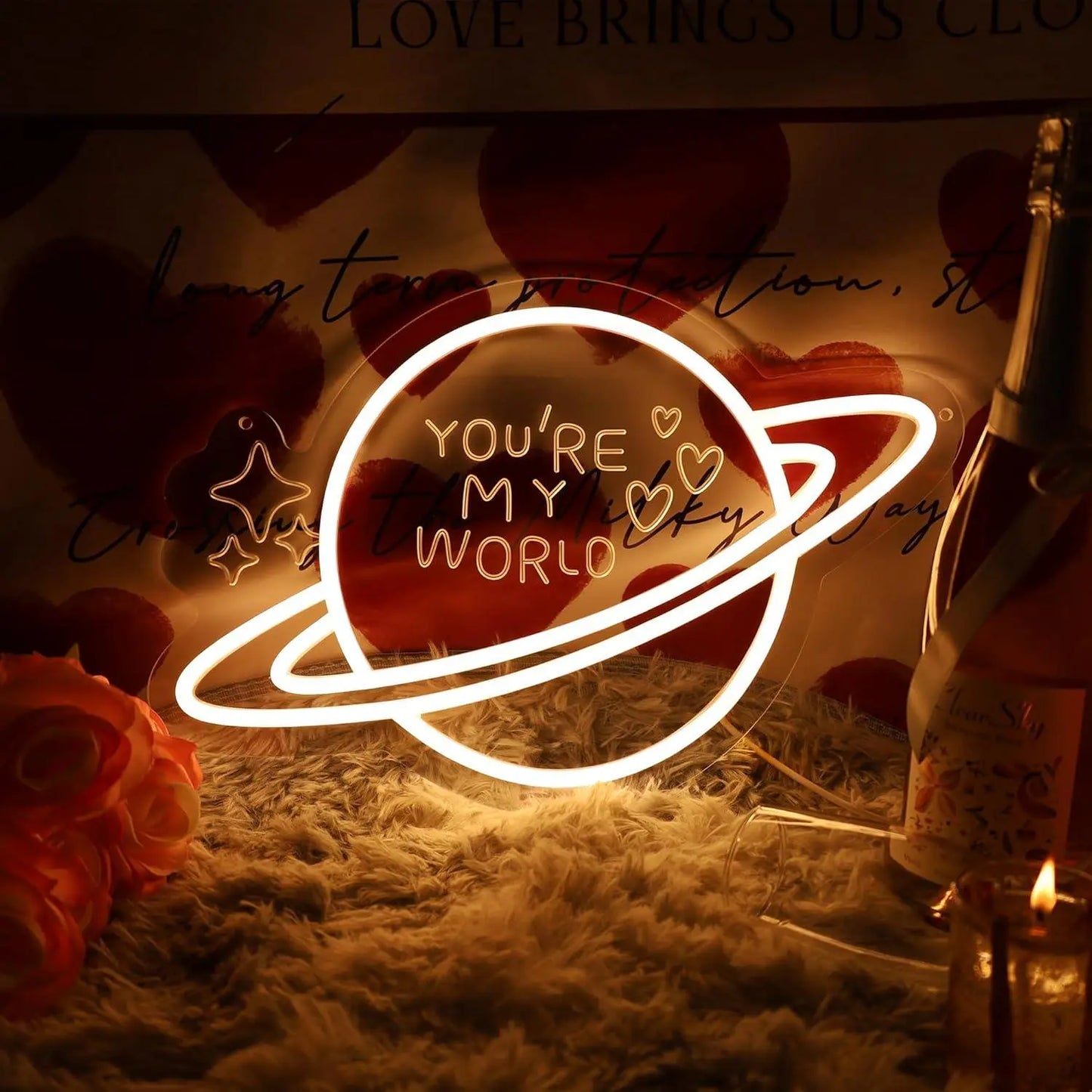 XOXO Valentines Day Neon Sign Heart USB Powered LED Neon Light for Room Wall Decor FYLZGO Signs