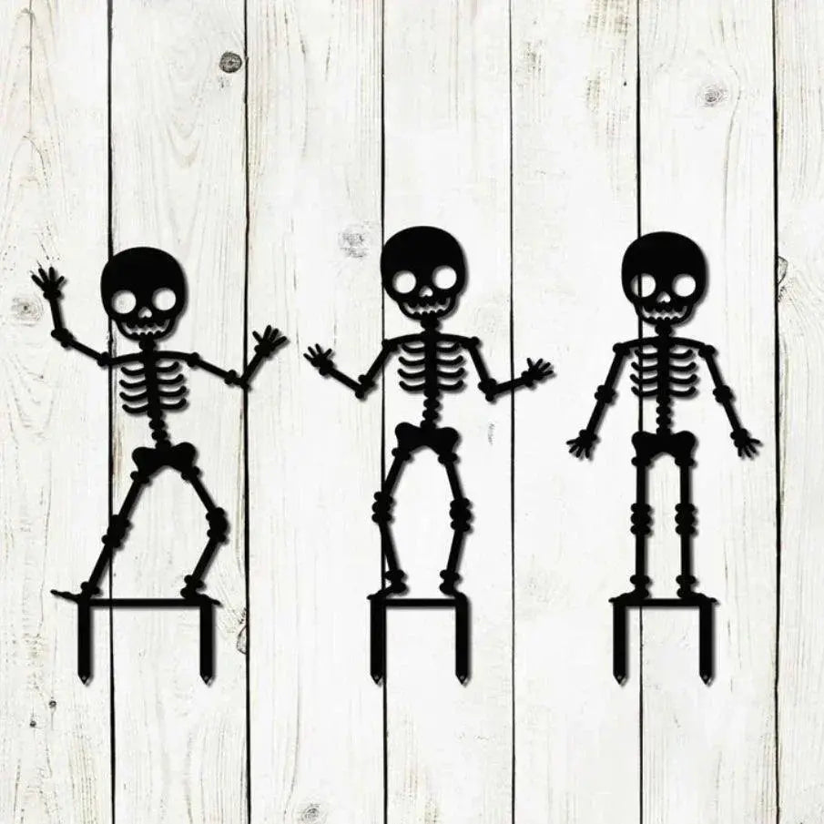 Skeleton Metal Yard Stakes, Halloween Decor, Halloween Yard Decoration, Halloween Yard Decor FYLZGO Signs