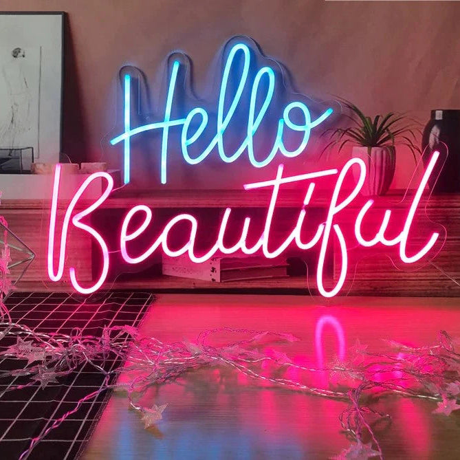 Hello Beautiful Neon Sign LED Sign Club