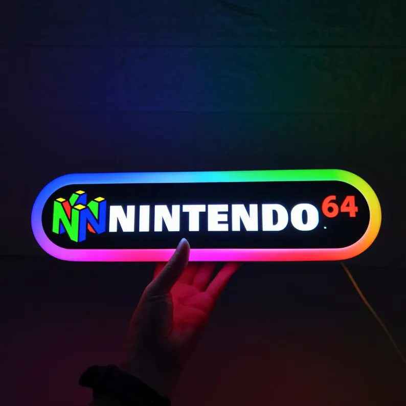 Nintendo 64 RGB LED Sign | 3D Printed Gaming Logo Decor (USB Powered)