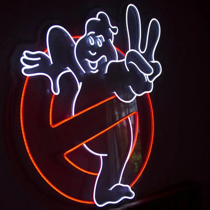 GHOSTBUSTERS 80s logo ghost, LED Neon Sign, Custom Neon, Neon Light FYLZGO Signs