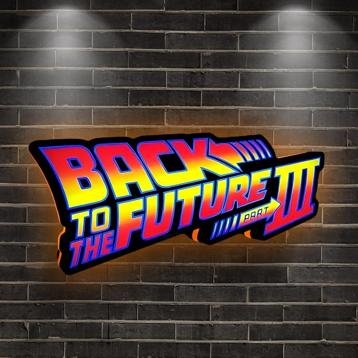 🎁 Back To The Future Logo LED Lightbox 3D Print Decortion Night Lights Illuminated Gaming Room (100% off) FYLZGO Signs