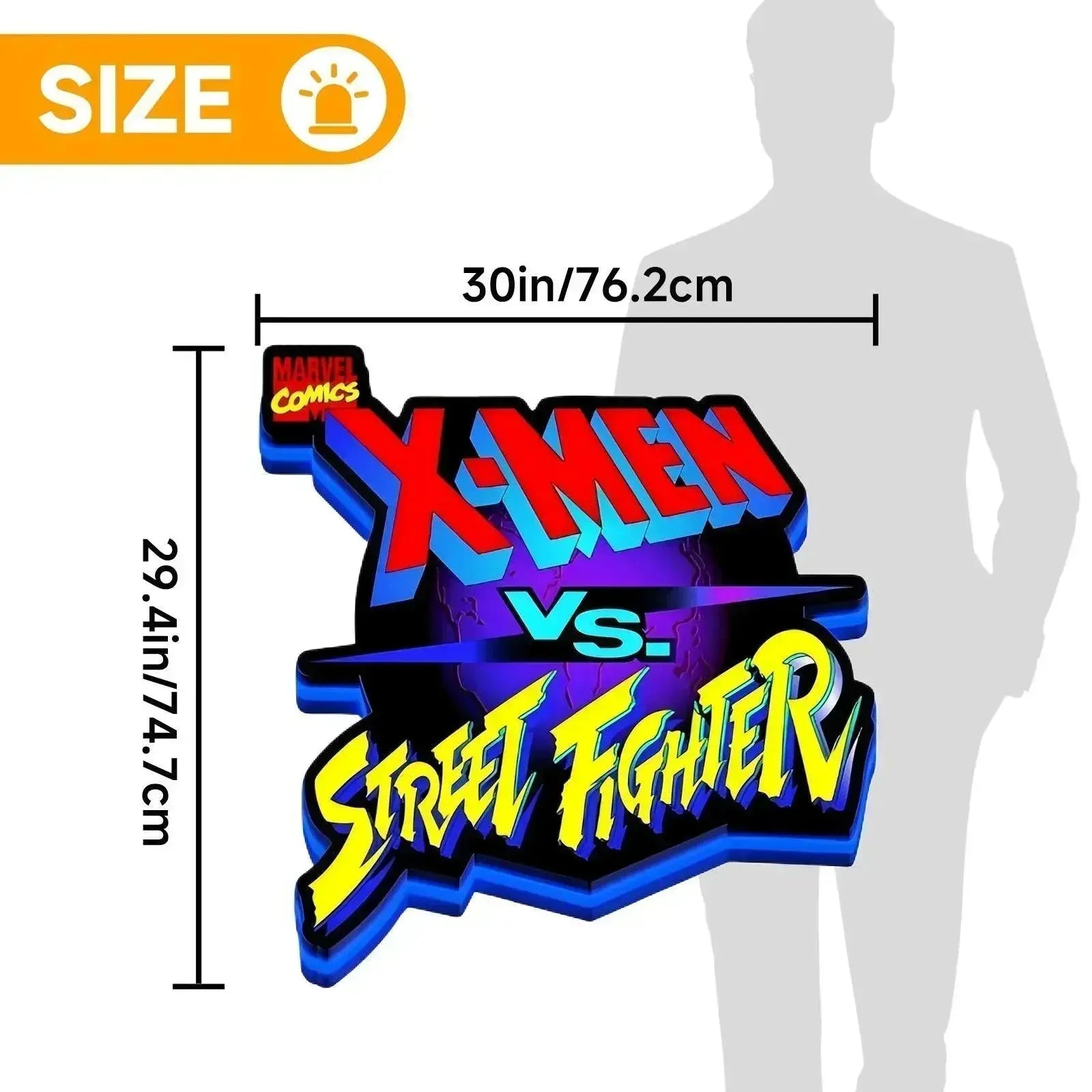 X-MAN VS Street Fight Marvel 3D Printed LED Lightbox for Gaming Room Decor FYLZGO Signs