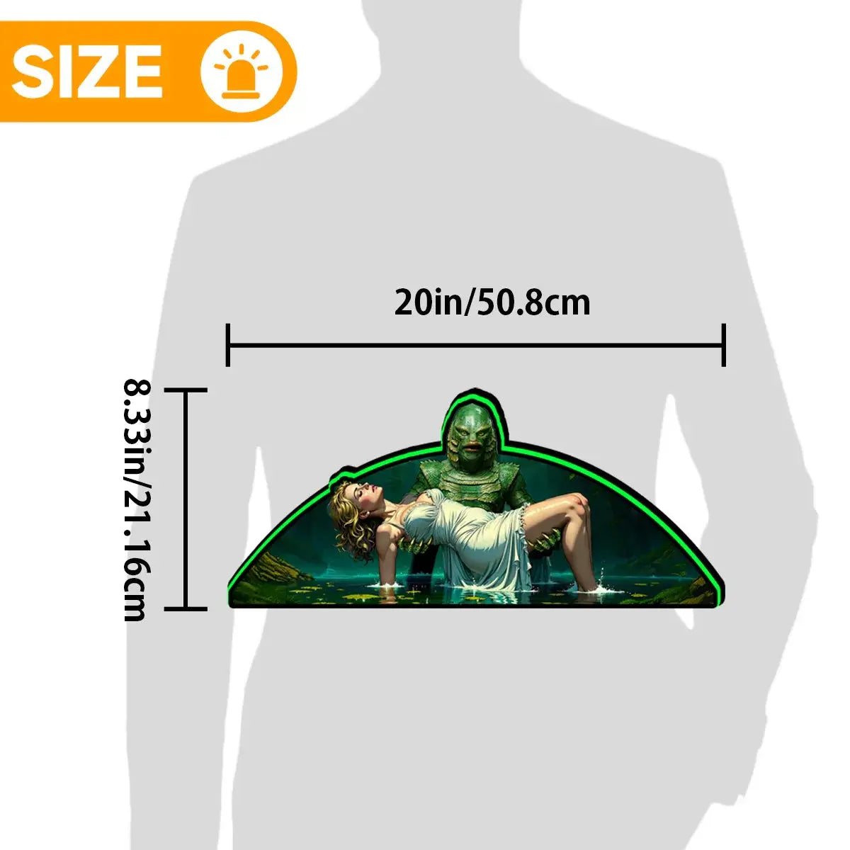 Creature From The Black Lagoon Pinball Topper for Midway Pinball Machine, 3D Printed Lightbox USB Powered & Full Dimmable FYLZGO Signs