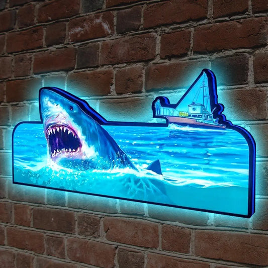JAWS Pinball Topper LED USB Dimmer, Pinball Arcade Decor, Perfect for Game Room or Pinball Machine FYLZGO Signs