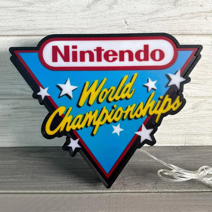 Nintendo World Campionships Logo Night Lights SNES Video Game Light  3D Printed Lightbox FYLZGO Signs