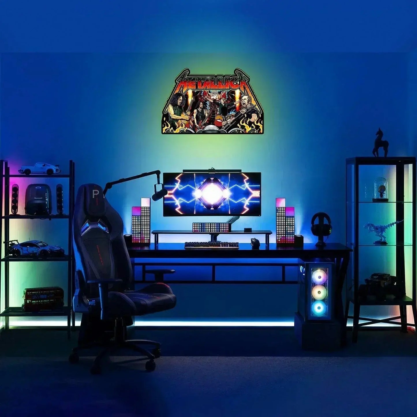 New Arrival Metallica Remastered Pinball Topper USB plug Dimmer Led 3D Lightbox FYLZGO Signs