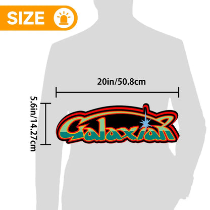 Galaxian Logo 3D Printed LED Lightbox for Gaming Room Decor, Galaga Classic Arcade Gaming Lightbox FYLZGO Signs
