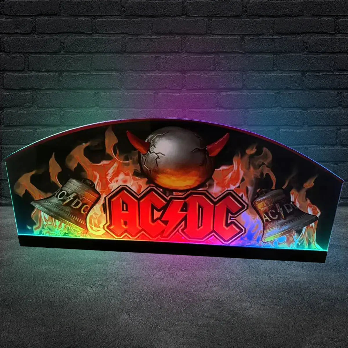 AC/DC Topper With Horns and Two Bells 3D Acrylic LED Topper, For  Pinball Mahine, Pinball Topper FYLZGO Signs