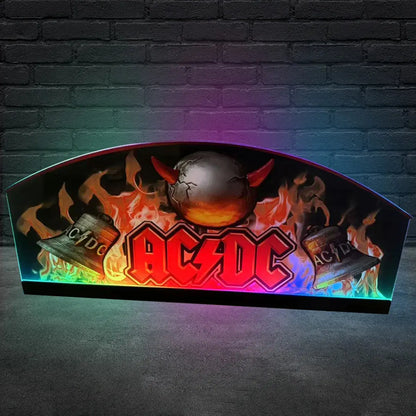 AC/DC Topper With Horns and Two Bells 3D Acrylic LED Topper, For  Pinball Mahine, Pinball Topper FYLZGO Signs