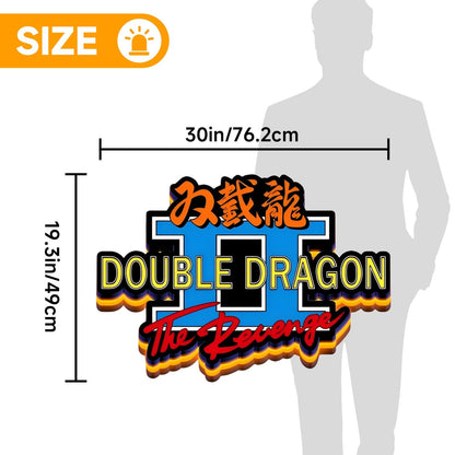 Custom Double Dragon II The Revenge Logo LED Nightlight 3D Print Desktop Lightbox Signs RGB FYLZGO Signs